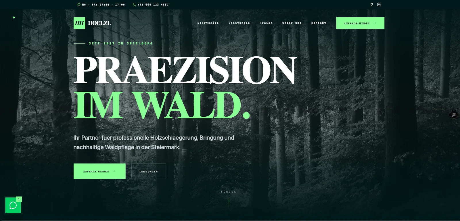 Austrian wood business website project preview