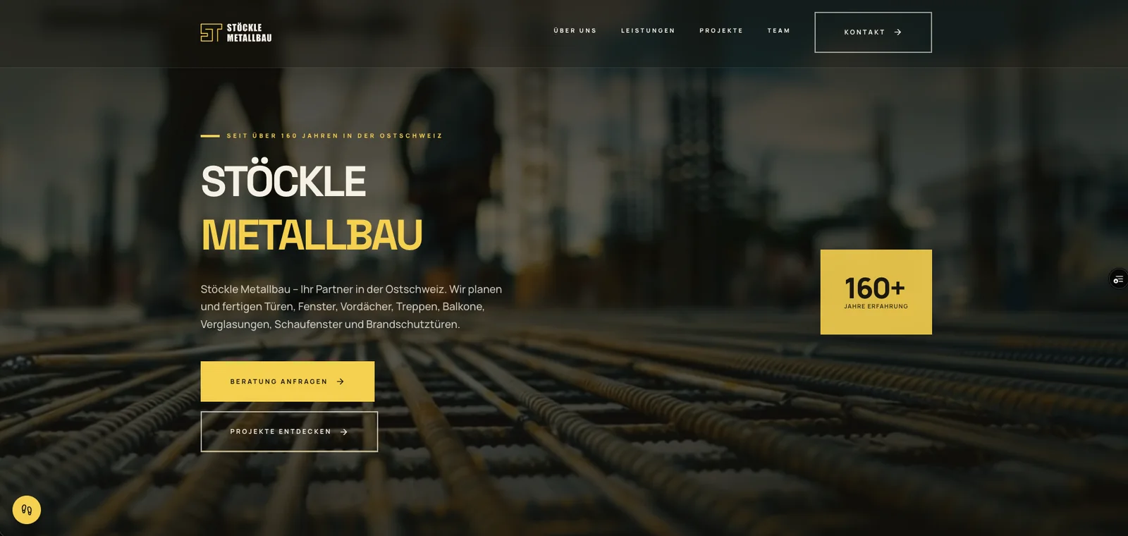 Service page structure and business website preview
