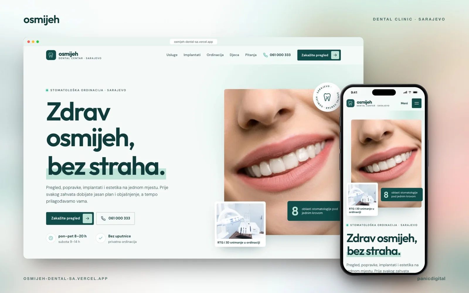 Dental centar Osmijeh pregled projekta
