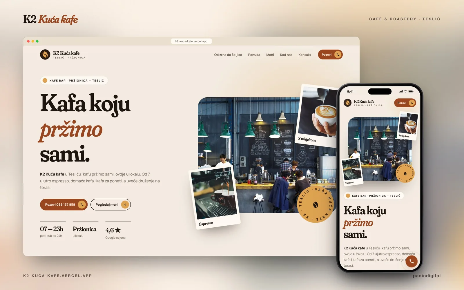 K2 Kuća kafe pregled projekta