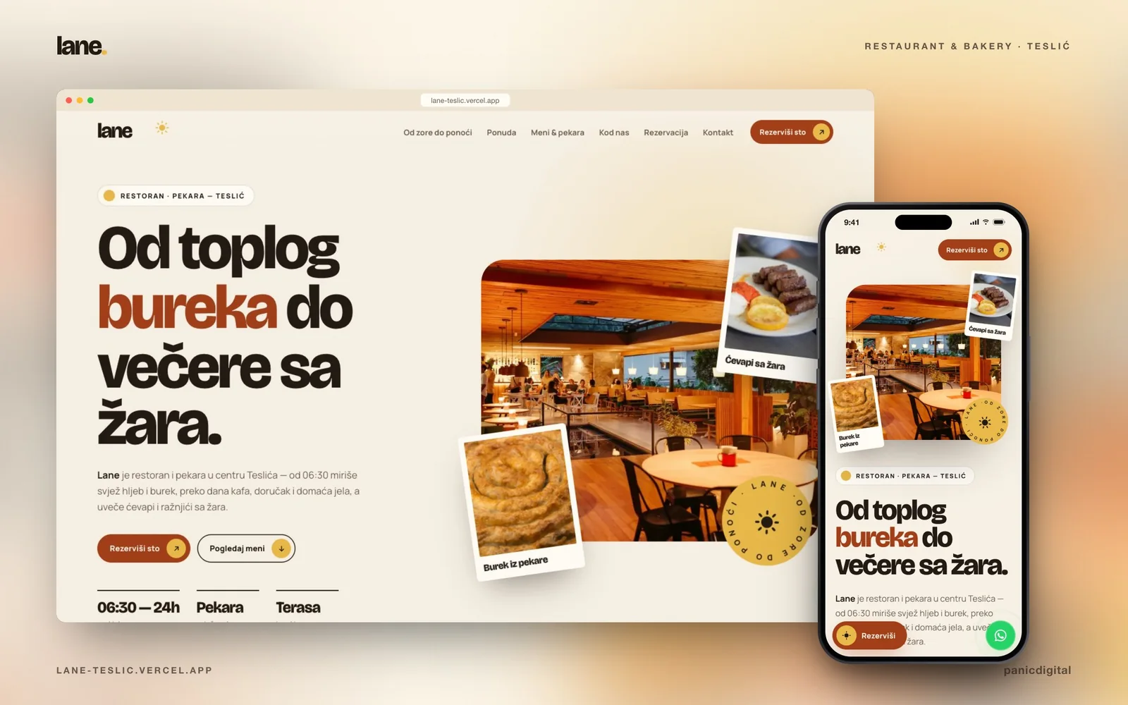 Lane Restaurant & Bakery pregled projekta