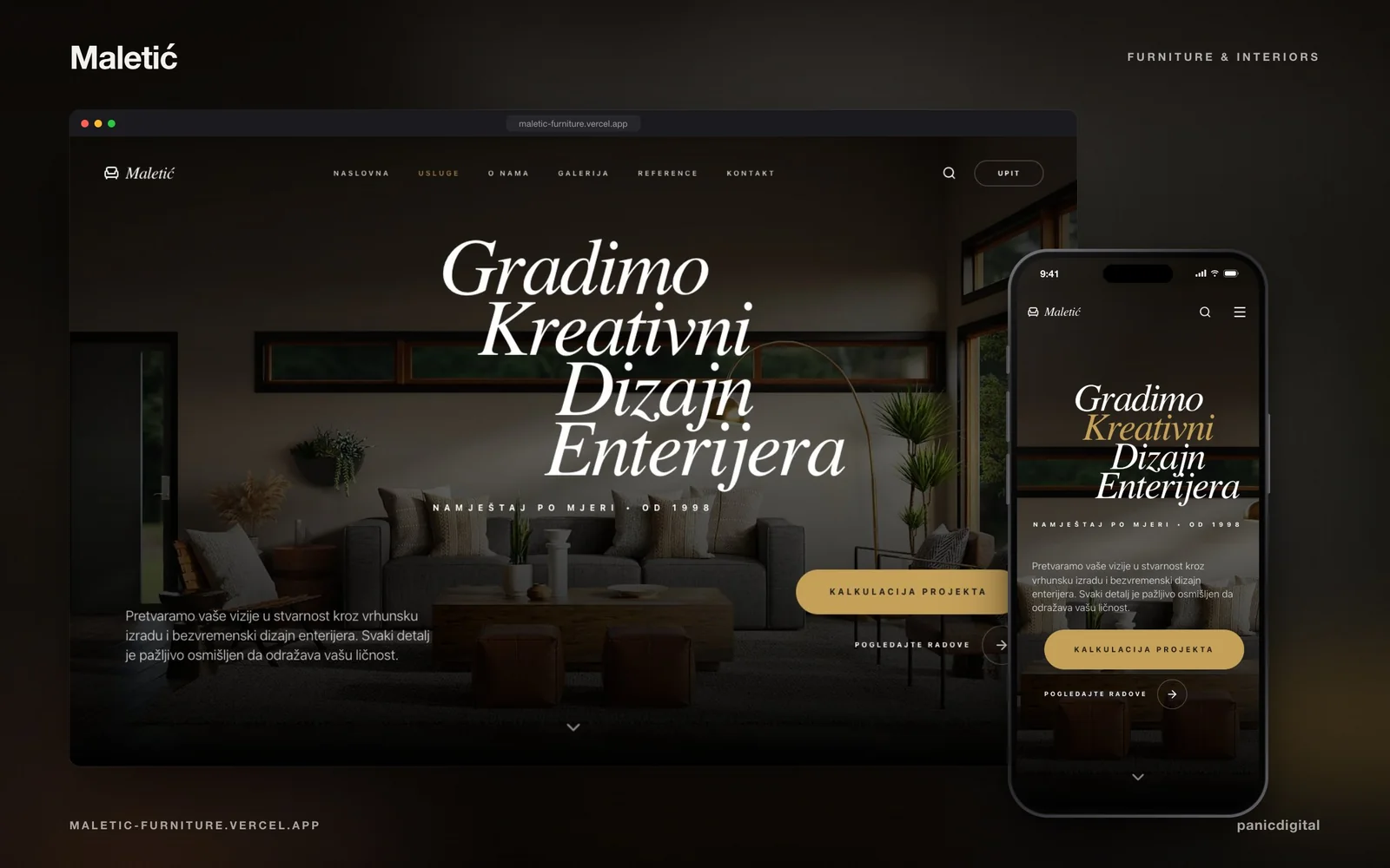 Maletić Furniture pregled projekta