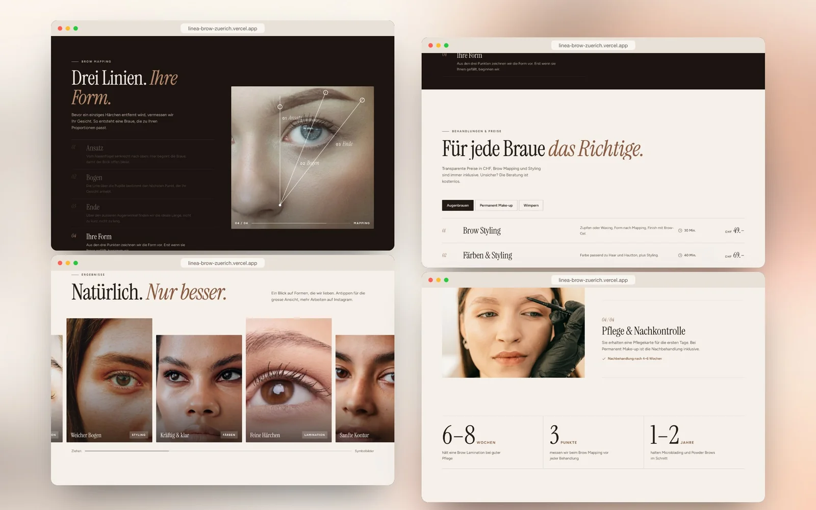 LINEA Brow Studio — design detail 1